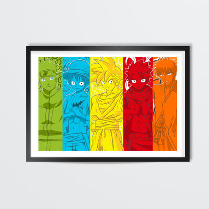 Naruto Luffy Goku Natsu Ichigo Wall Art | Md. Hafiz Shaikh