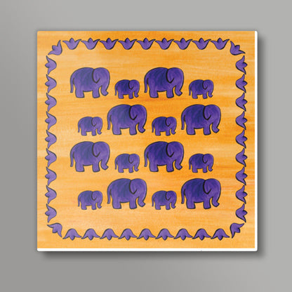 Elephants II Square Art Prints