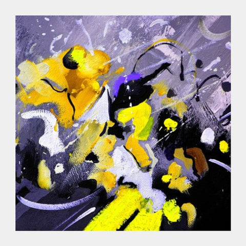 yellow galactic motion Square Art Prints