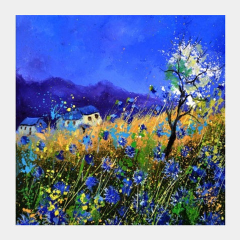 blue cornflowers 454140 Square Art Prints