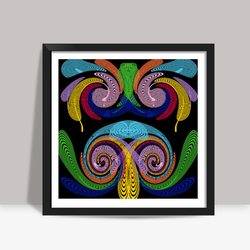 Colorful Line Abstract Square Art Print l Artist: Seema Hooda