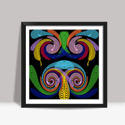 Colorful Line Abstract Square Art Print l Artist: Seema Hooda