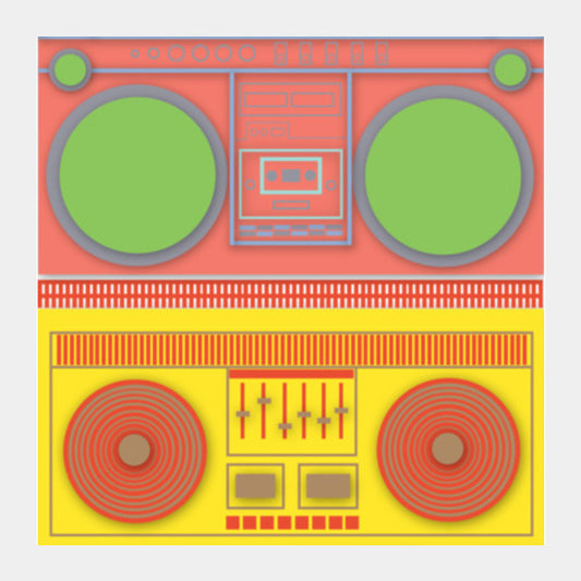 Square Art Prints, Boom Box Mania ! Square Art Prints