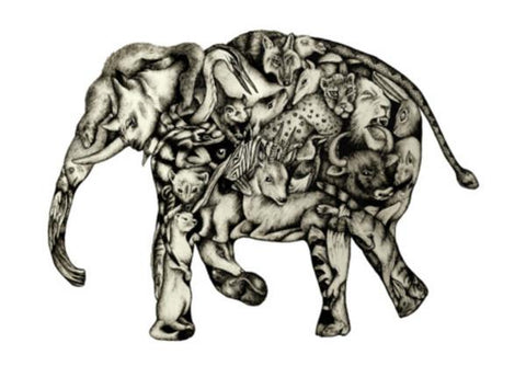 PosterGully Specials, A Composite Elephant Wall Art