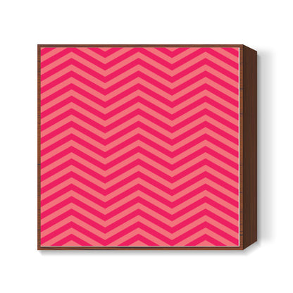 Light Pink and Dark Pink Zig Zag Square Art Prints