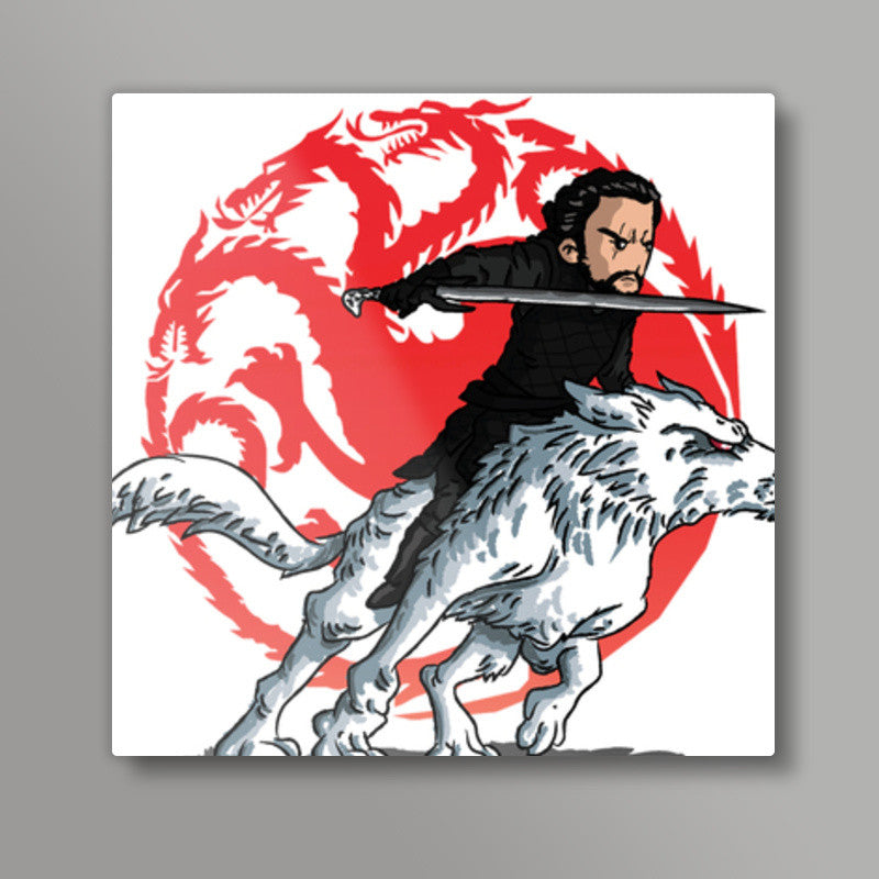 jon snow of game of thrones Square Art Prints