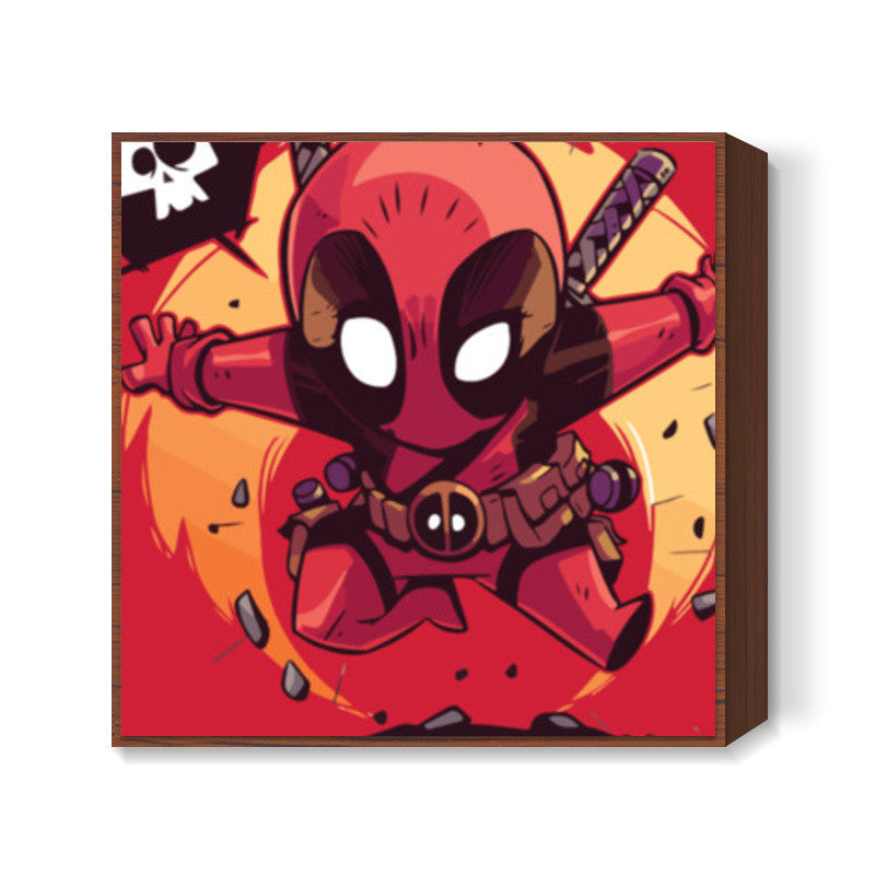 Deadpool Cartoon Square Art Prints