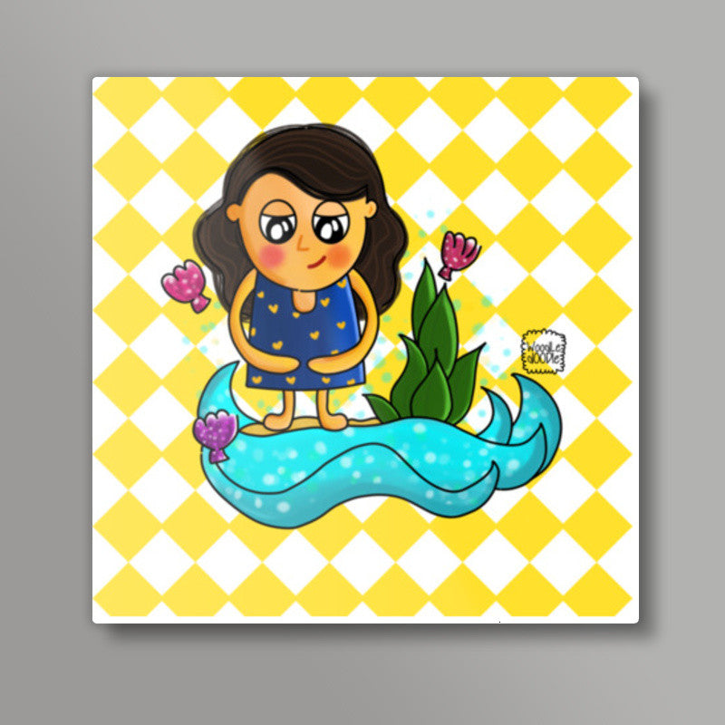 Little Miss Dory Square Art Prints