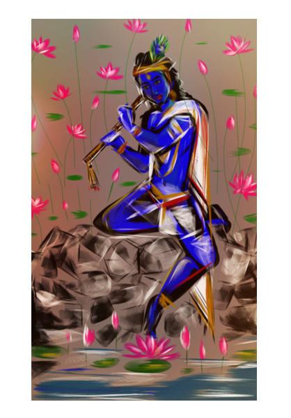 PosterGully Specials, Krishna is the god of compassion, tenderness, and love in Hinduism.  Wall Art
