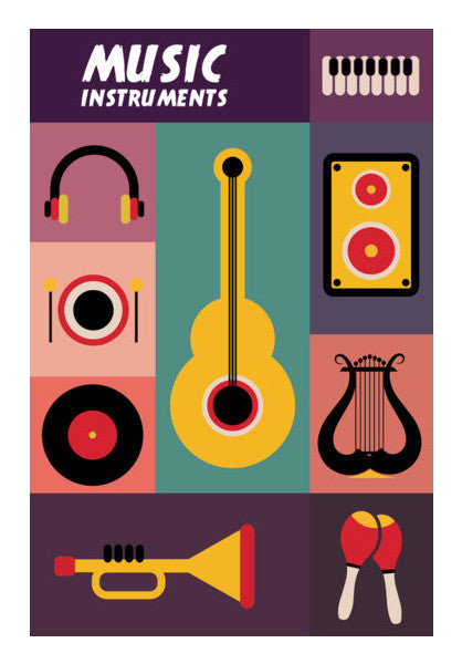 Music Instruments Art PosterGully Specials