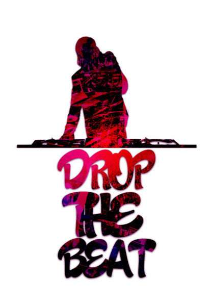 Drop The Beat white Wall Art