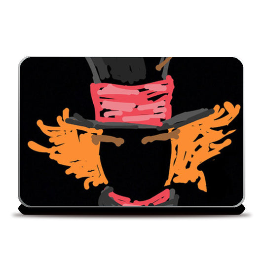 Mad Hatter Alice In Wonderland Minimal Sketch Doodle Artwork (Movies/Childhood) Laptop Skins