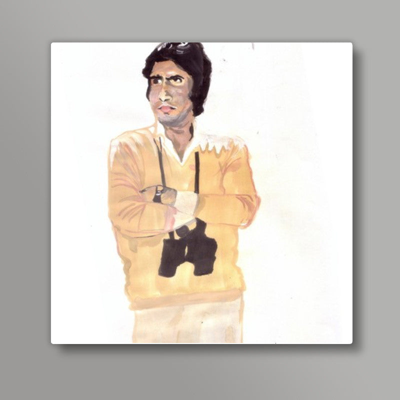 Bollywood superstar Amitabh Bachchan played the virtuous protagonist in several blockbusters Square Art Prints