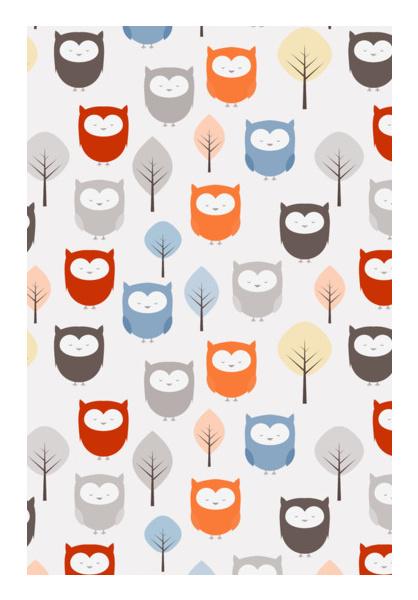 PosterGully Specials, owl tree pattern Wall Art