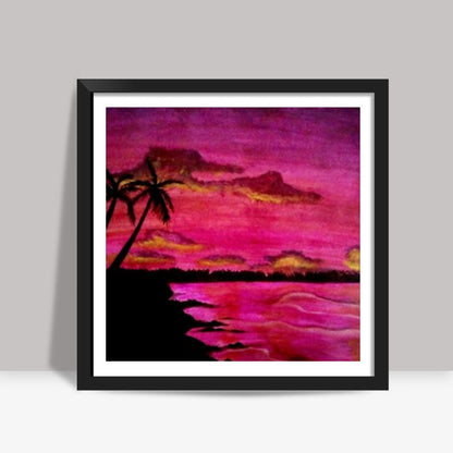 pink sky Square Art Prints