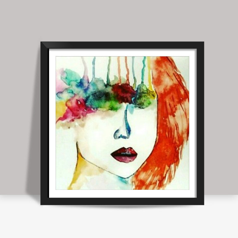 Abstract : only if we didnt have eyes there wouldnt be anyone to judge us  Square Art Prints