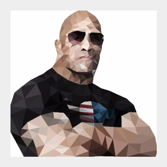 Square Art Prints, Dwayne The Rock Johnson Square Art | Gagandeep Singh, - PosterGully