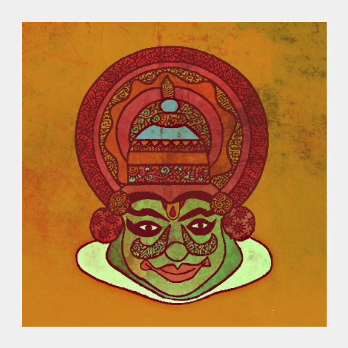 Square Art Prints, Kathakali Batic Zenscrawl | Meghnanimous, - PosterGully