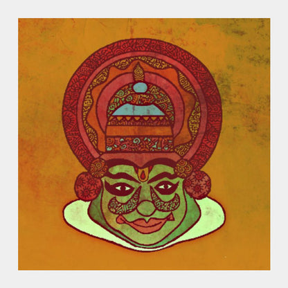 Square Art Prints, Kathakali Batic Zenscrawl | Meghnanimous, - PosterGully