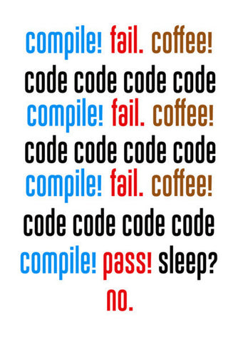 Compile Fail Coffee - Coder, Programmer Art PosterGully Specials