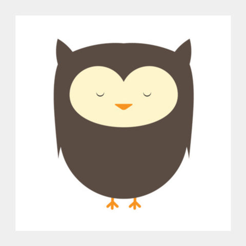 Cute Brown Owl Square Art Prints PosterGully Specials