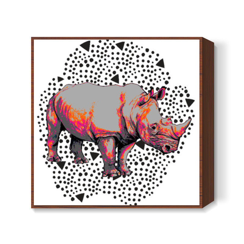 Rhino Footprints Square Art | Lotta Farber