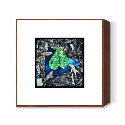 Emerald leaf space  Square Art Prints