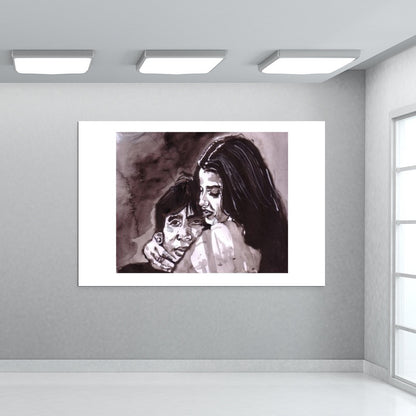 Amitabh Bachchan and Rekha- Lets name this moment Love  Wall Art