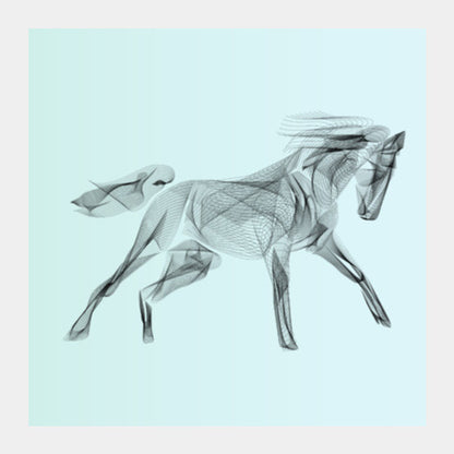 Stallion Line Art Square Print Square Art Prints