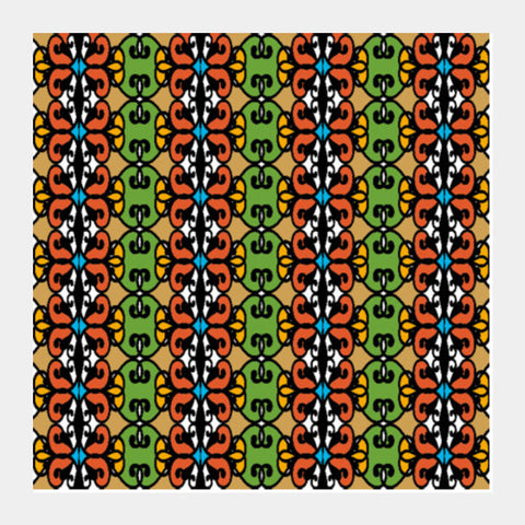 Colorful Ethnic Pattern Tribal Art Background Square Art Prints PosterGully Specials