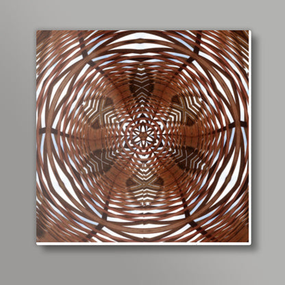 Geometric Egyptian Style Wooden Textured Ornate Background Square Art Prints