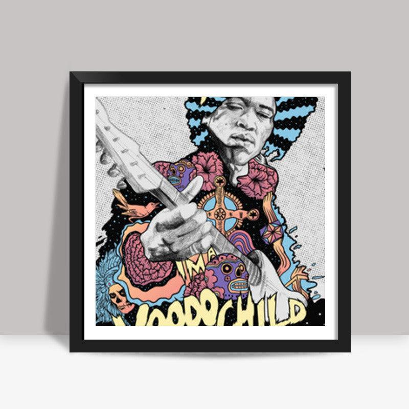 Voodoo Child | Jimi Hendrix Square Art Prints