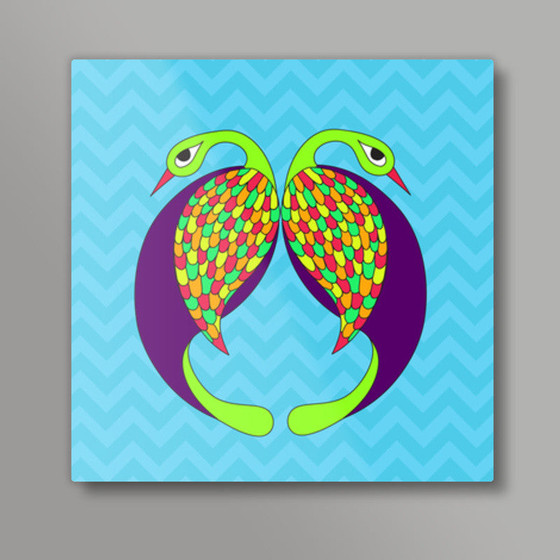 Peacock Love Square Art Prints