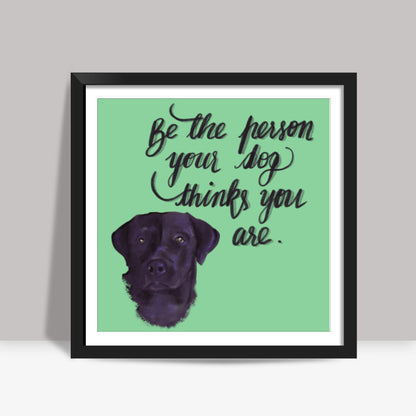 Dog Person Square Art Prints