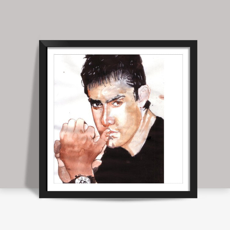 Superstar Aamir Khan is the intellectual Khan Square Art Prints