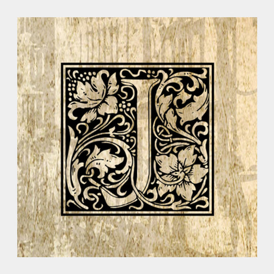 Ornate J Square Art Prints