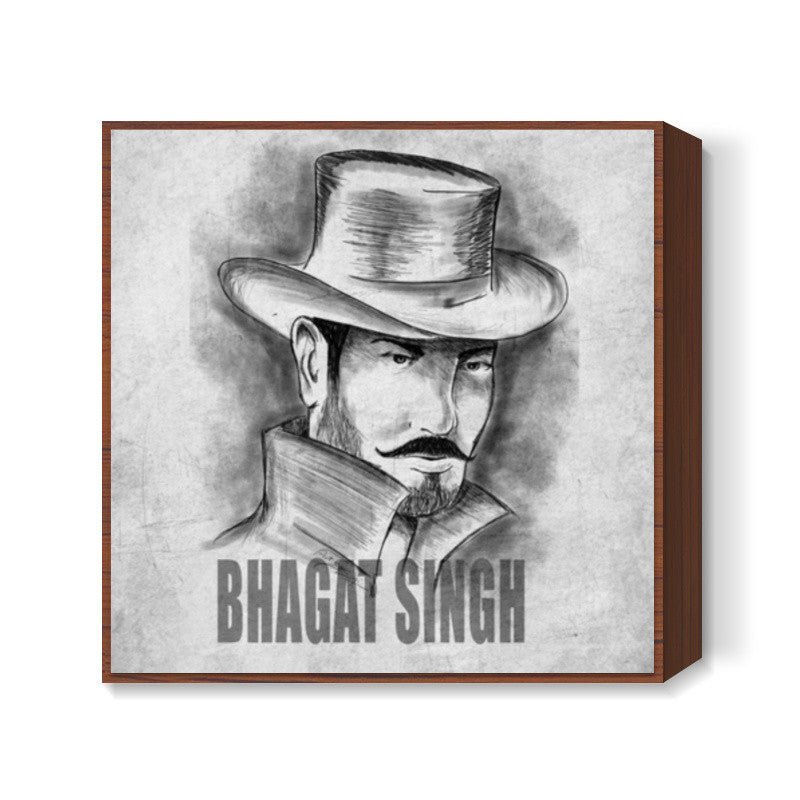 Bhagat Singh sketch Square Art Prints
