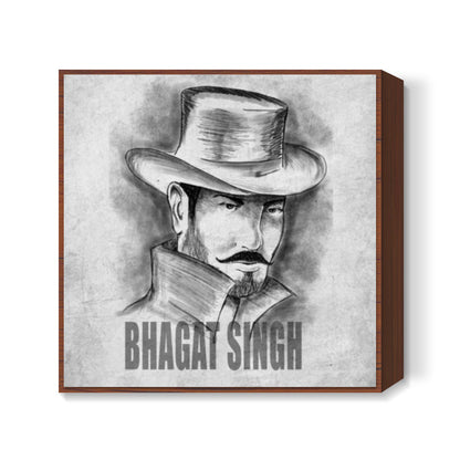 Bhagat Singh sketch Square Art Prints