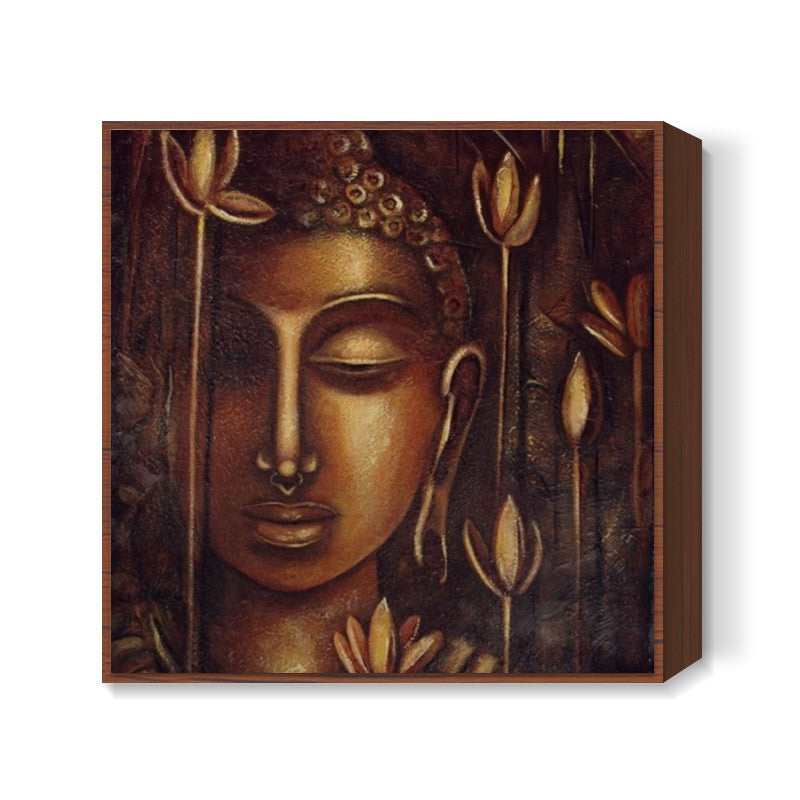 golden Buddha Square Art Prints