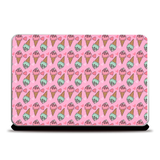 ice cream pattern pink Laptop Skins