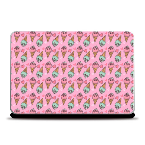 ice cream pattern pink Laptop Skins
