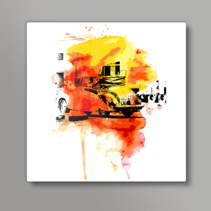 vintage car Square Art Prints