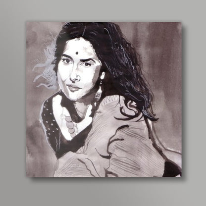 Bollywood star Vidya Balan brings a rare blend of grace and glamour Square Art Prints