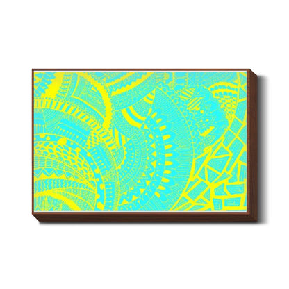 Yellow-Blue doodle-wallart|Artist: Megha-Vohra