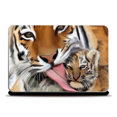 Tiger and Cub | Painting Laptop Skins