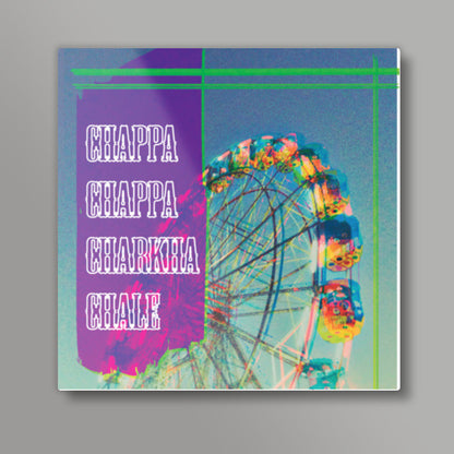 Chappa Chappa Charkha Chale Square Art Print | Dhwani Mankad