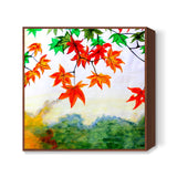 Beautiful leafs painting Square Art Prints