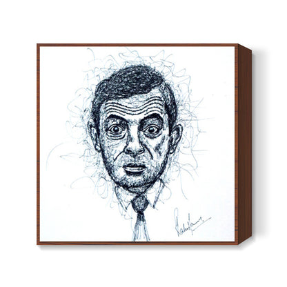 Mr Bean Scribbling Square Art Prints