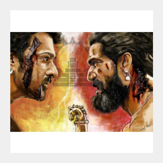 Baahubali Rage Square Art Prints