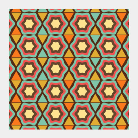 Vintage Geometric Flower Shapes Square Art Prints PosterGully Specials